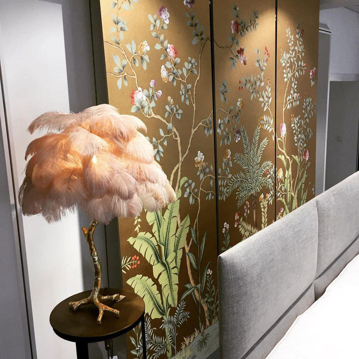 Ostrich Feather Table Lamp - DWHOME