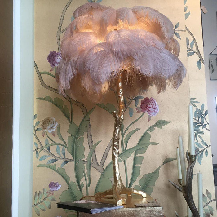 Ostrich Feather Table Lamp - DWHOME