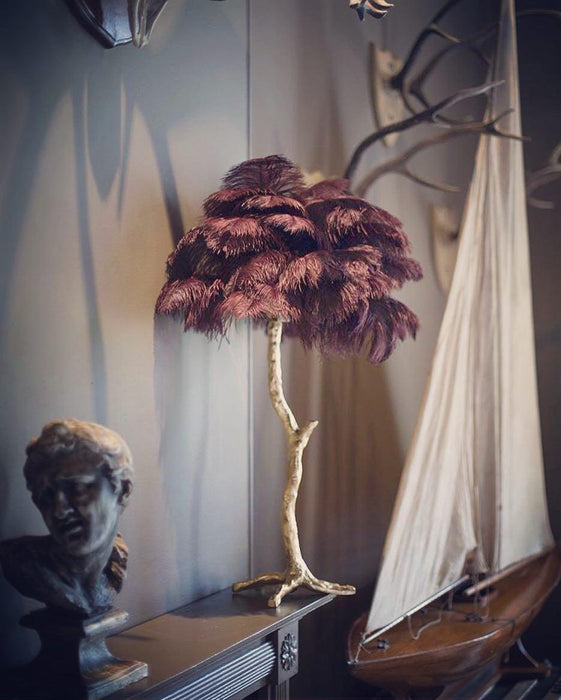 Ostrich Feather Table Lamp - DWHOME