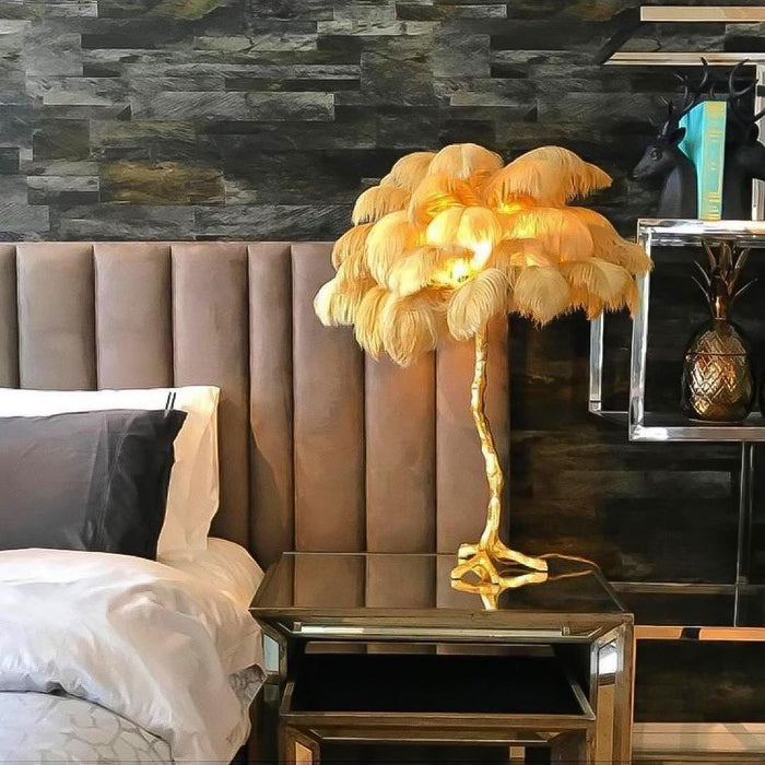 Ostrich Feather Table Lamp - DWHOME