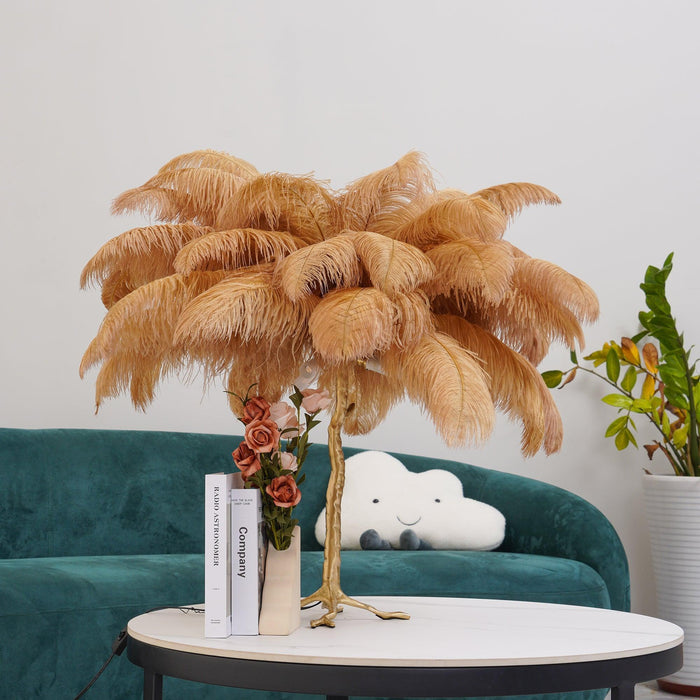 Ostrich Feather Table Lamp - DWHOME