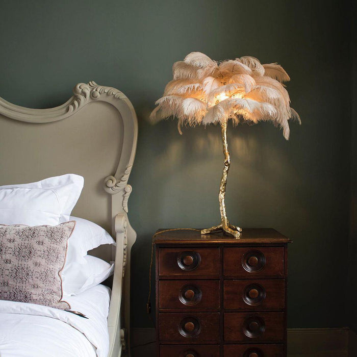 Ostrich Feather Table Lamp - DWHOME