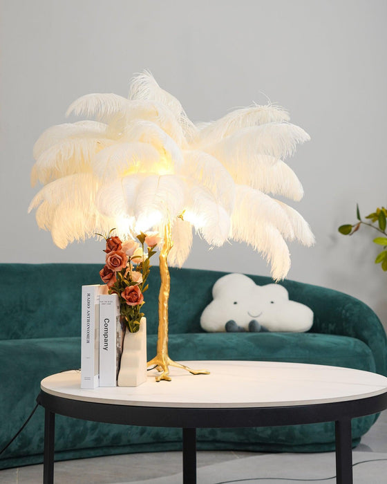 Ostrich Feather Table Lamp - DWHOME