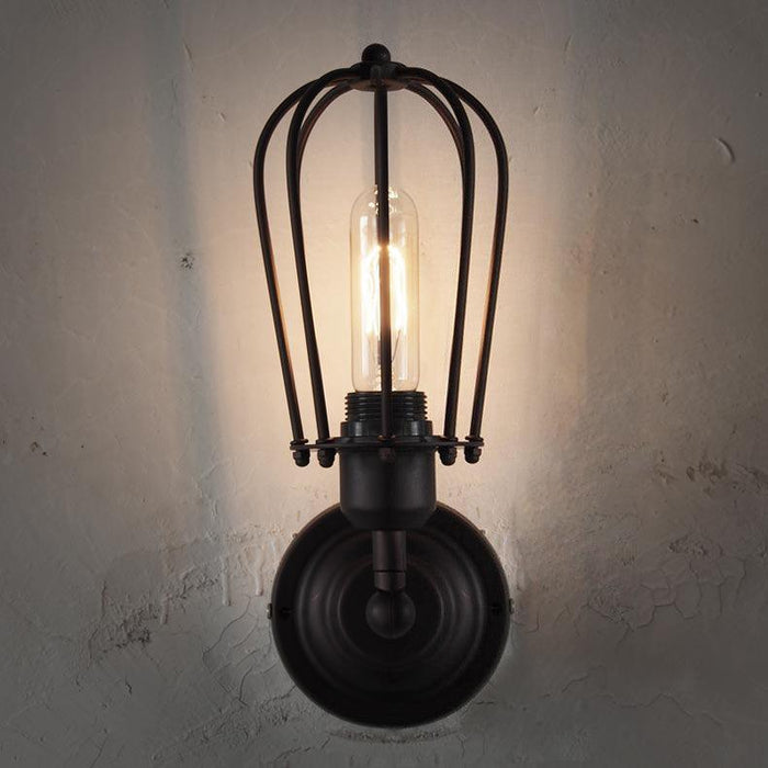 Pear Metal Cage Black Wall Sconce Light - DWHOME
