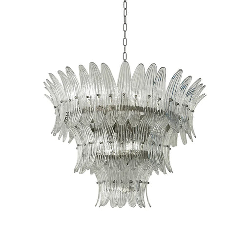 Palm Leaves Murano Transparent Glass Chandelier-DWHOME
