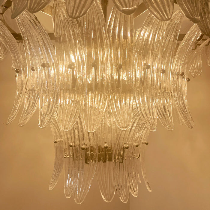 Palm Leaves Murano Transparent Glass Chandelier-DWHOME