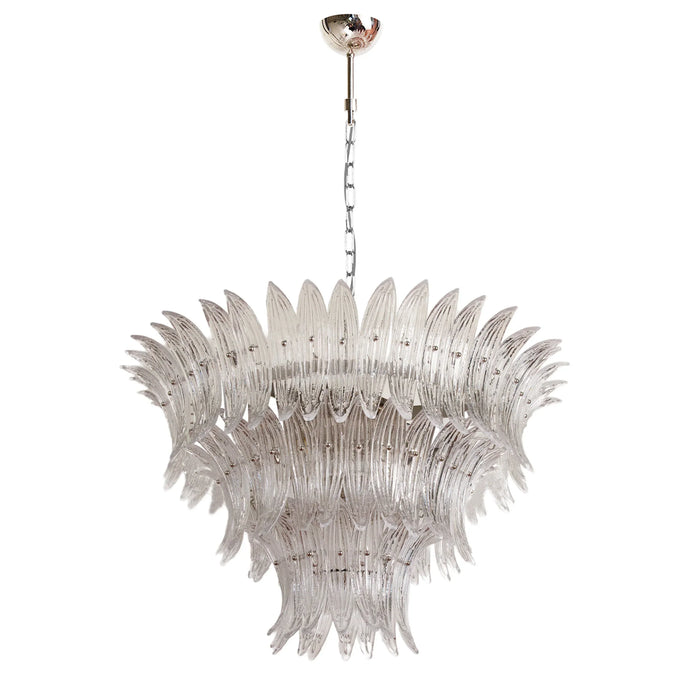 Palm Leaves Murano Transparent Glass Chandelier-DWHOME