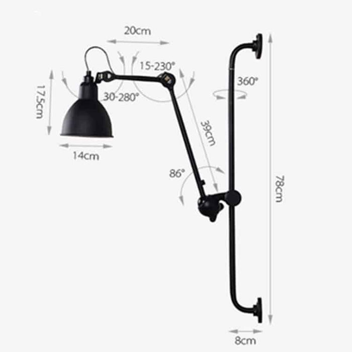 Pandoostem Long Arm Handle Wall Lamp - DWHOME