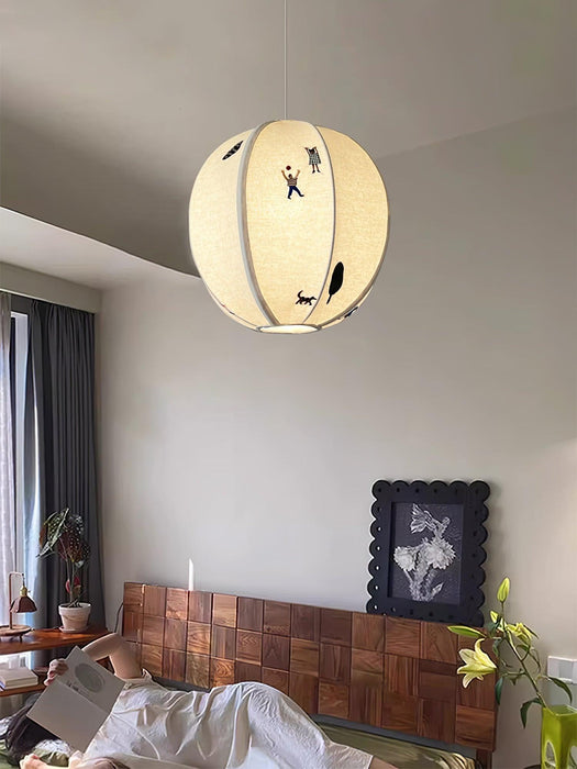Park Embroidered Textile Pendant Lamp-DWHOME