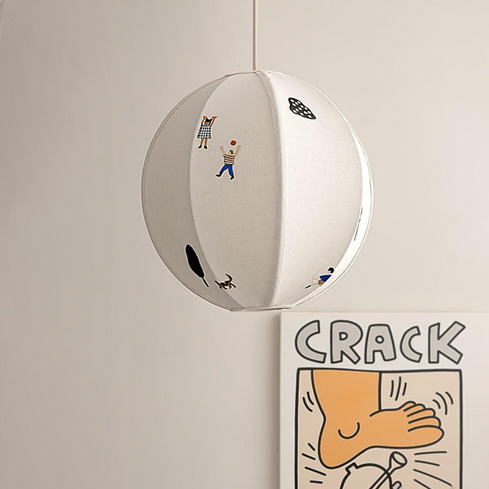 Park Embroidered Textile Pendant Lamp-DWHOME