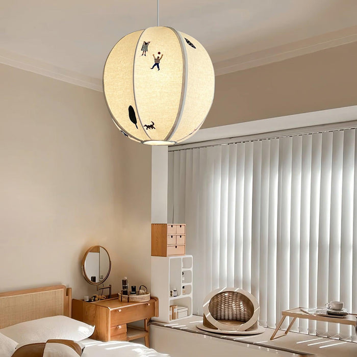 Park Embroidered Textile Pendant Lamp-DWHOME