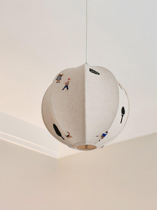 Park Embroidered Textile Pendant Lamp-DWHOME
