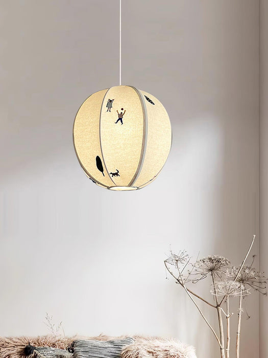 Park Embroidered Textile Pendant Lamp-DWHOME