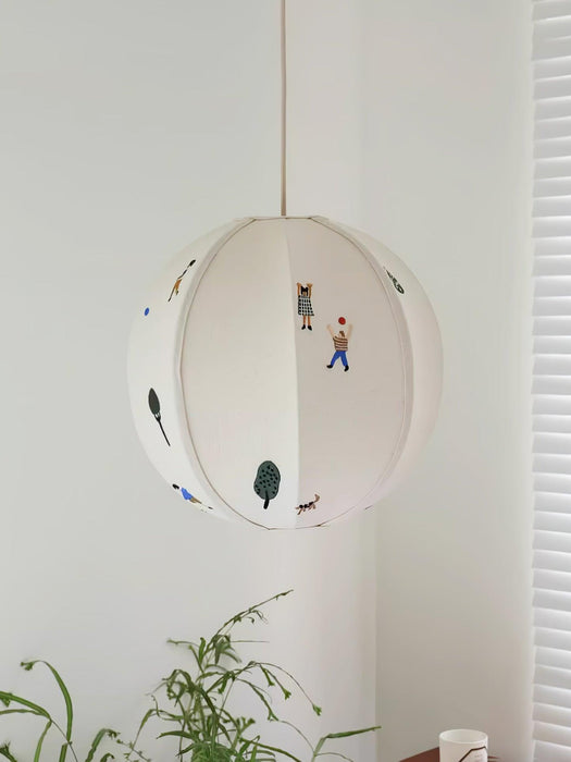 Park Embroidered Textile Pendant Lamp-DWHOME