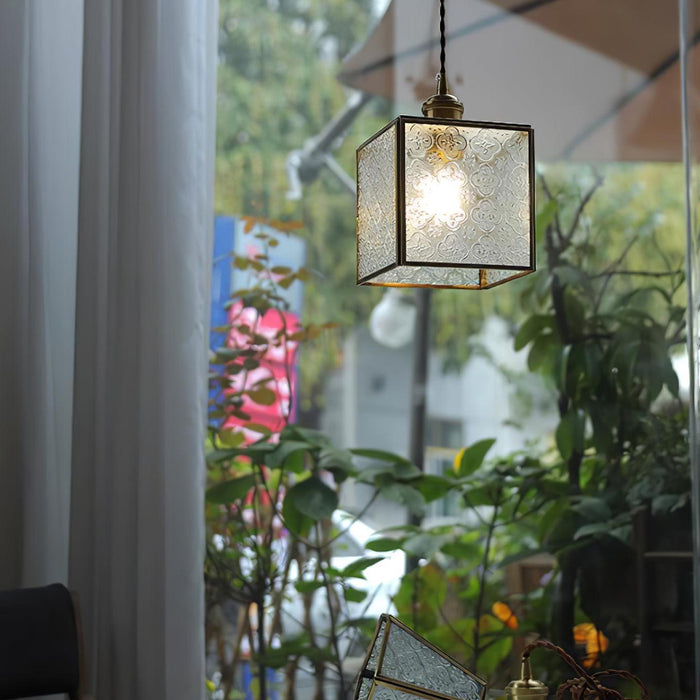 Patterned Glass Pendant Lamp-DWHOME