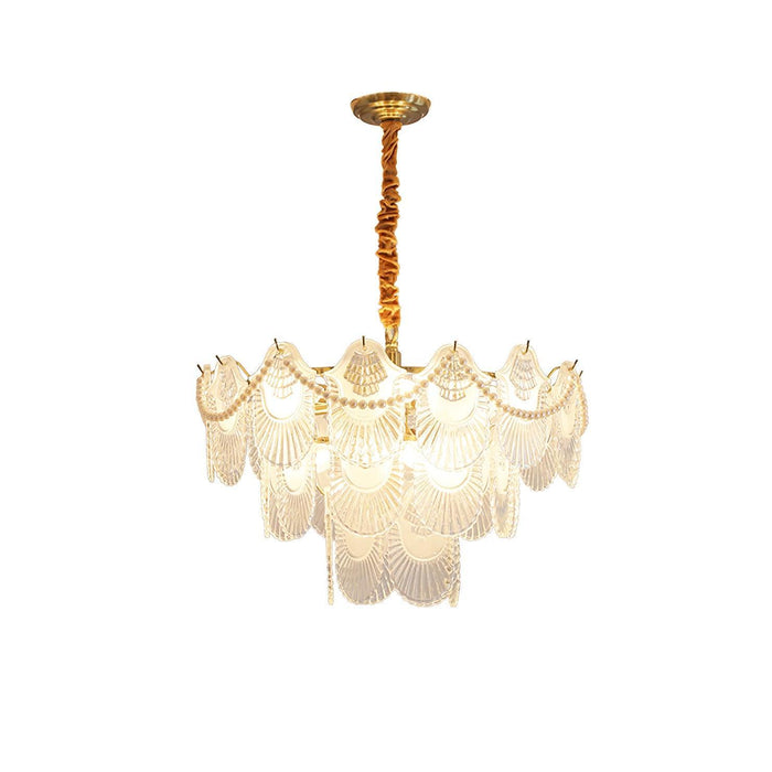 Pearl Glass Shell Chandelier-DWHOME