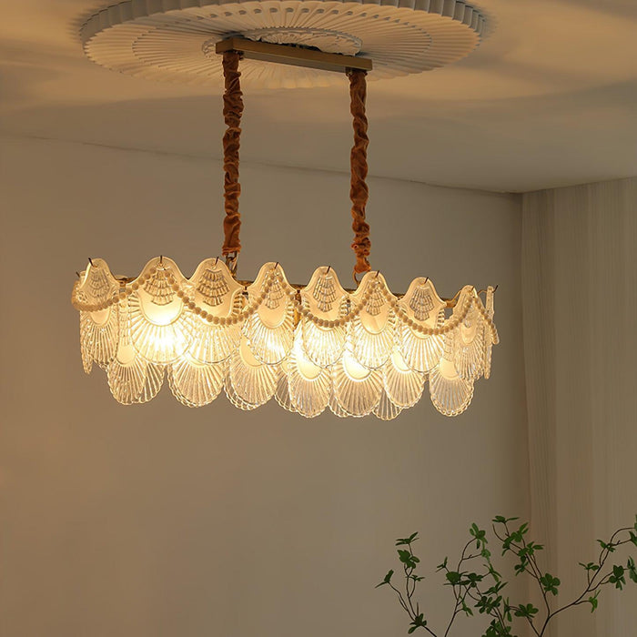 Pearl Glass Shell Chandelier-DWHOME