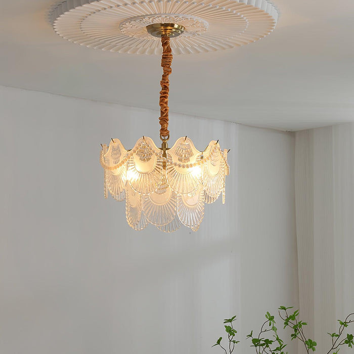 Pearl Glass Shell Chandelier-DWHOME
