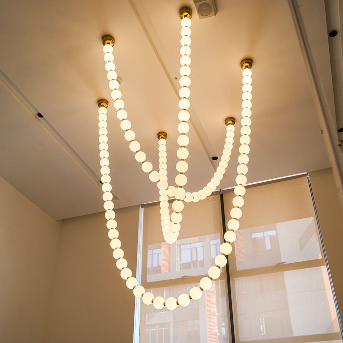 Pearl Glass Necklace Balls Chandelier-DWHOME