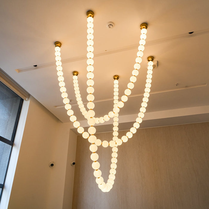 Pearl Glass Necklace Balls Chandelier-DWHOME