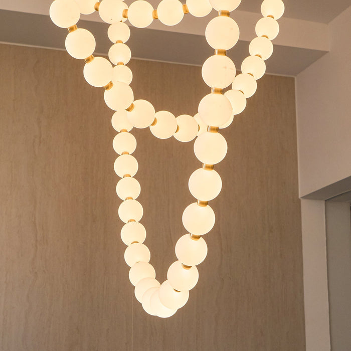 Pearl Glass Necklace Balls Chandelier-DWHOME
