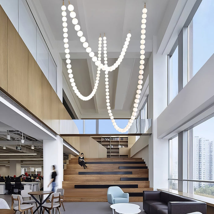 Pearl Glass Necklace Balls Chandelier-DWHOME