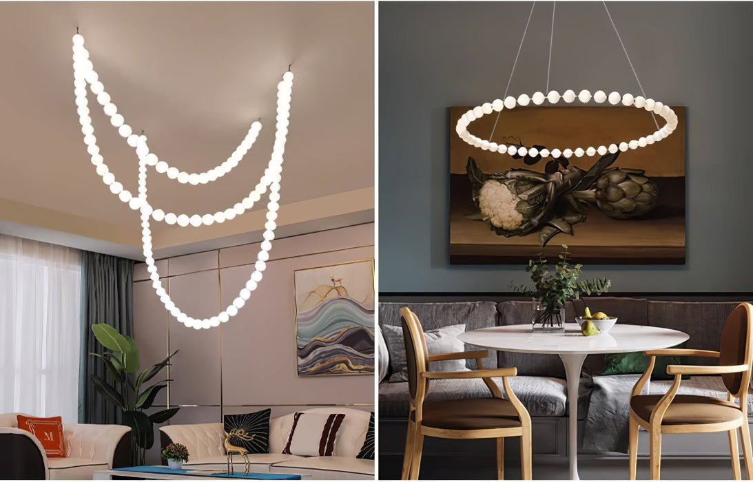 Pearl Glass Necklace Balls Chandelier-DWHOME