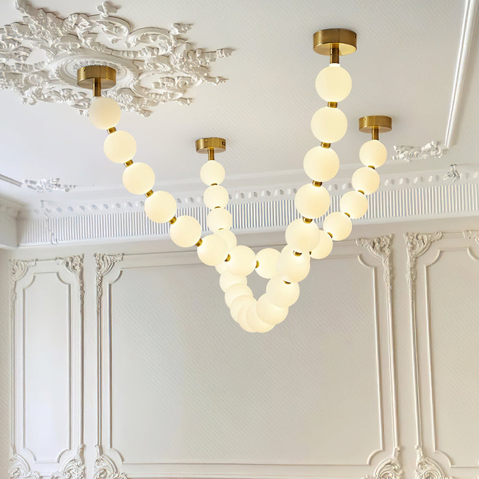 Pearl Glass Necklace Balls Chandelier-DWHOME