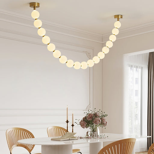 Pearl Glass Necklace Balls Chandelier-DWHOME