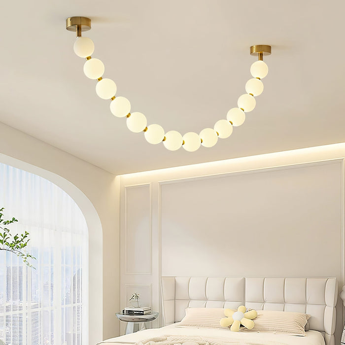 Pearl Glass Necklace Balls Chandelier-DWHOME