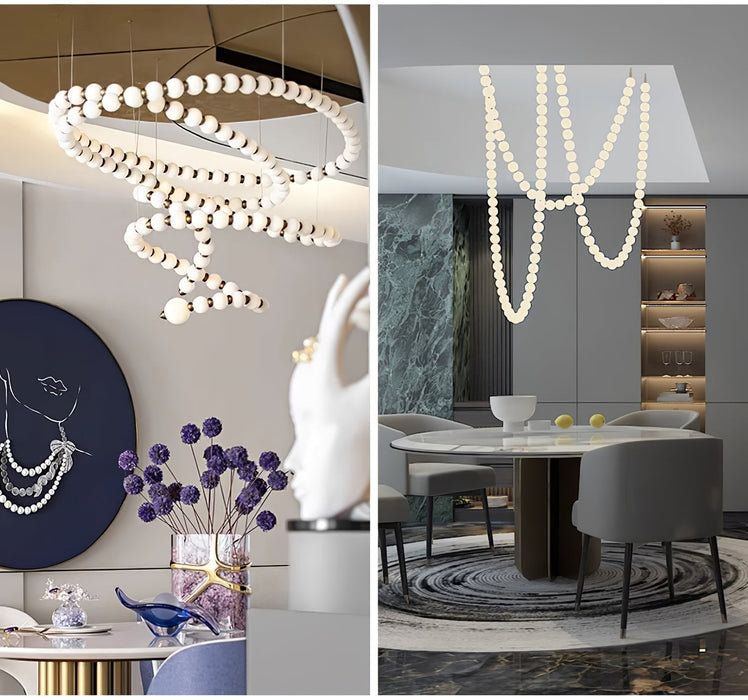 Pearl Glass Necklace Balls Chandelier-DWHOME