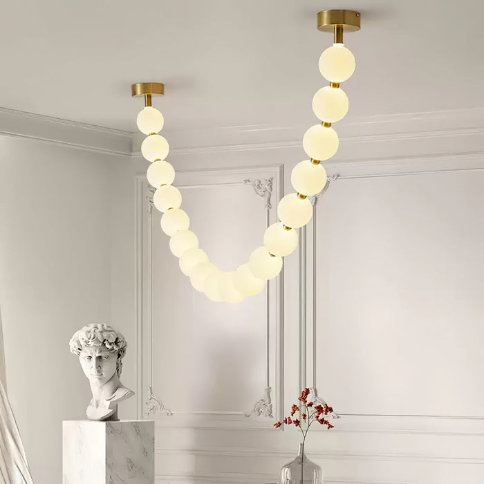 Pearl Glass Necklace Balls Chandelier-DWHOME