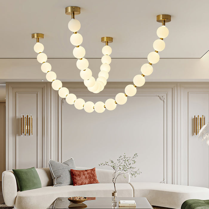 Pearl Glass Necklace Balls Chandelier-DWHOME