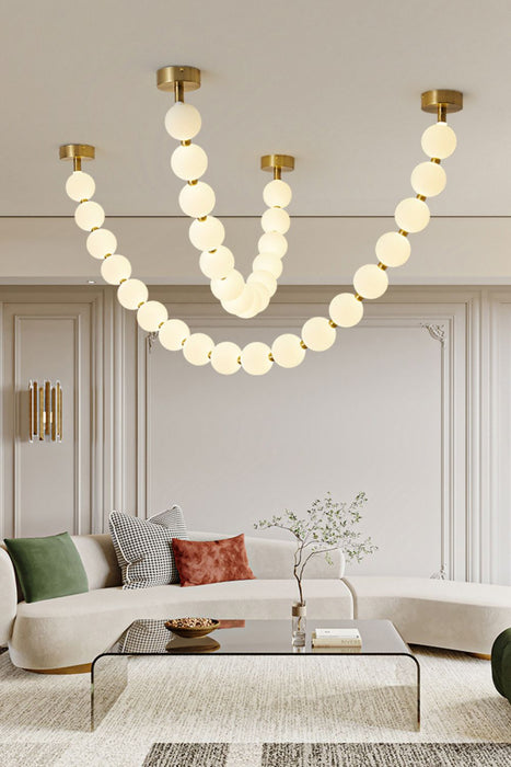 Pearl Glass Necklace Balls Chandelier-DWHOME
