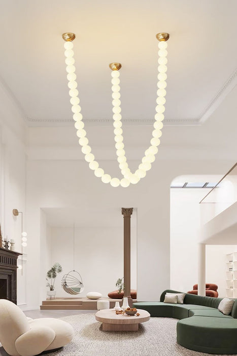 Pearl Glass Necklace Balls Chandelier-DWHOME