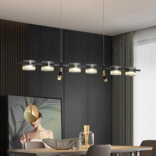 Peli Modern Linear Kitchen Island Chandelier Black&Gold-DWHOME
