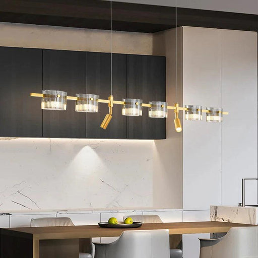 Peli Modern Linear Kitchen Island Chandelier Black&Gold-DWHOME