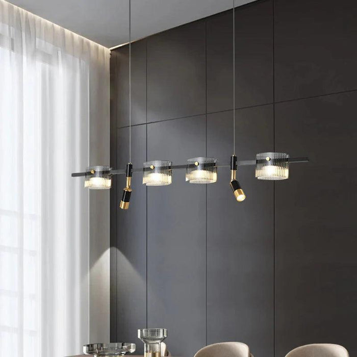 Peli Modern Linear Kitchen Island Chandelier Black&Gold - DWHOME