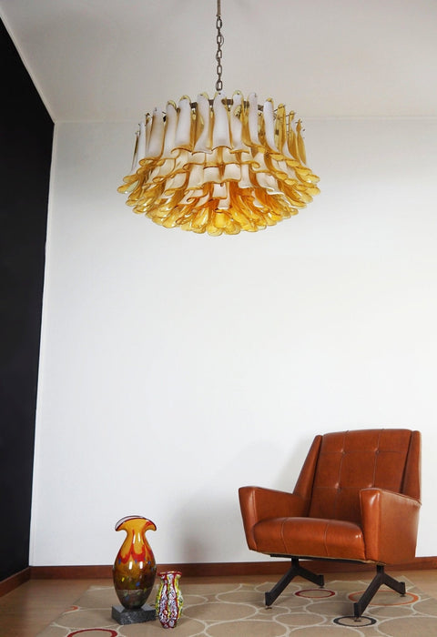 Petal Amber Murano Glass Chandelier-DWHOME
