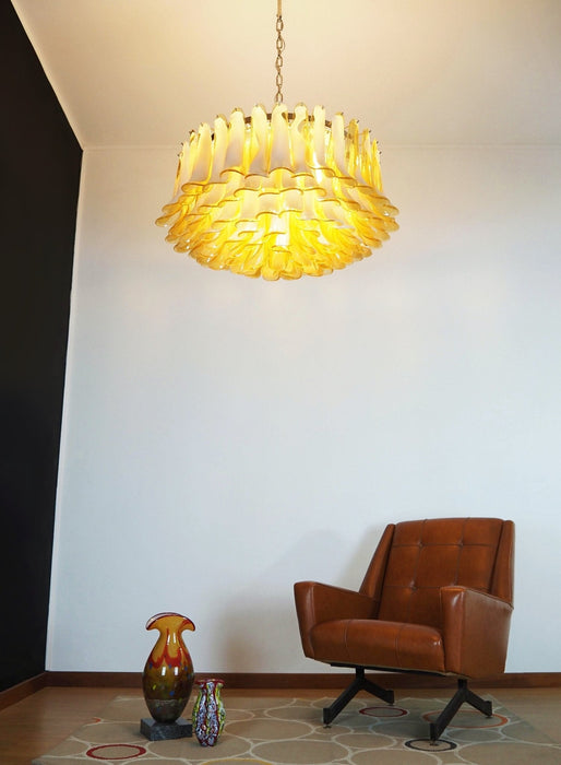 Petal Amber Murano Glass Chandelier-DWHOME