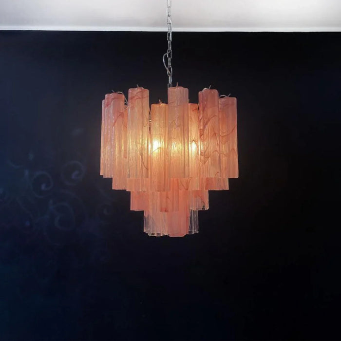 Pink Murano Glass Tronchi Chandelier-DWHOME