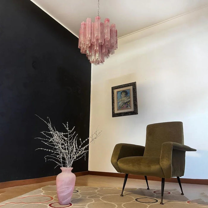 Pink Murano Glass Tronchi Chandelier-DWHOME