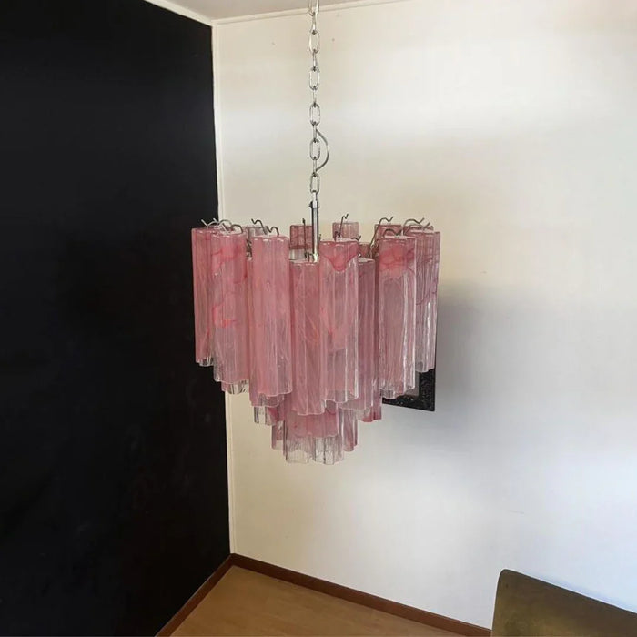 Pink Murano Glass Tronchi Chandelier-DWHOME