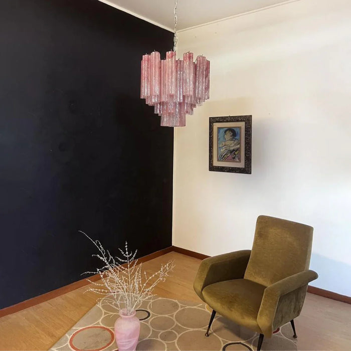 Pink Murano Glass Tronchi Chandelier-DWHOME