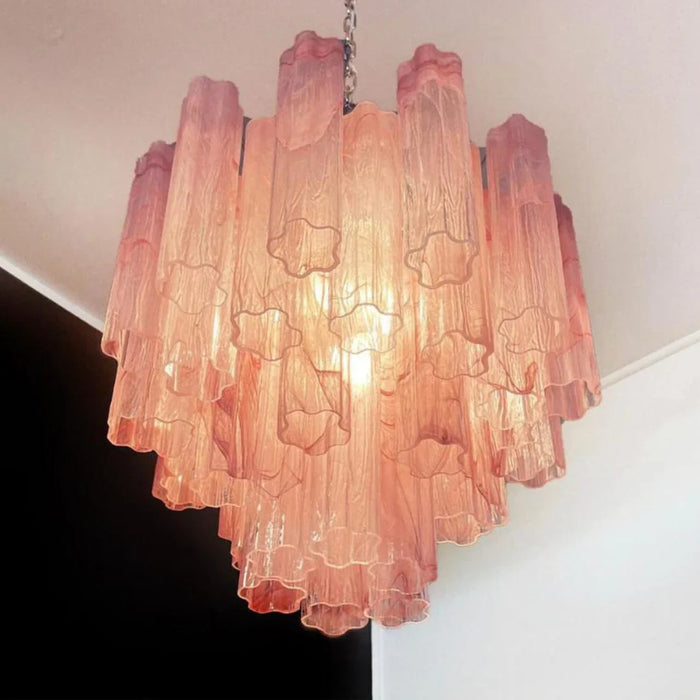 Pink Murano Glass Tronchi Chandelier-DWHOME