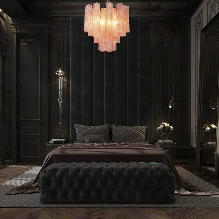 Pink Murano Glass Tronchi Chandelier-DWHOME