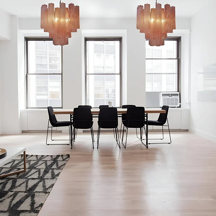 Pink Murano Glass Tronchi Chandelier-DWHOME