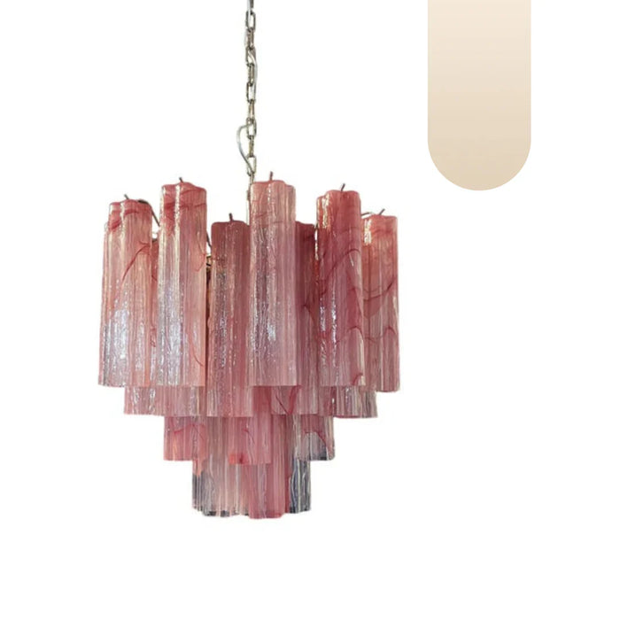 Pink Murano Glass Tronchi Chandelier-DWHOME