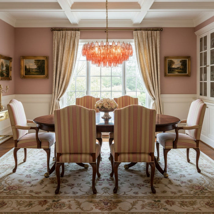 Pink Polygon Drop Chandelier - Vakkerlight