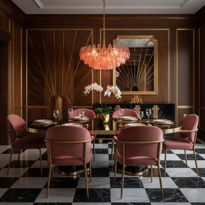 Pink Polygon Drop Chandelier - Vakkerlight